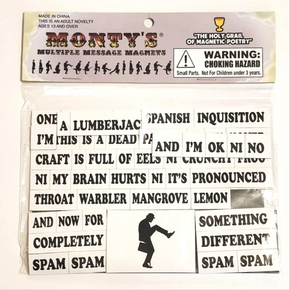 *4 for $30* Monty's Multiple Message Magnets - Monty Python. - Picture 1 of 2